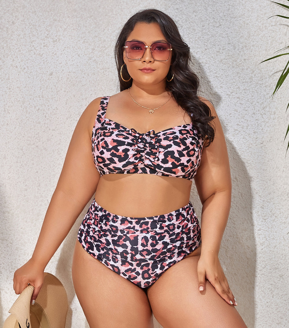 NIMA luipaardprint hoge taille bikini grote maten