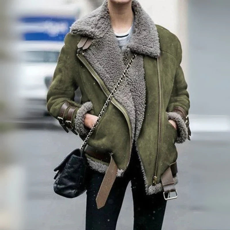 Mari - leather jacket with buckles