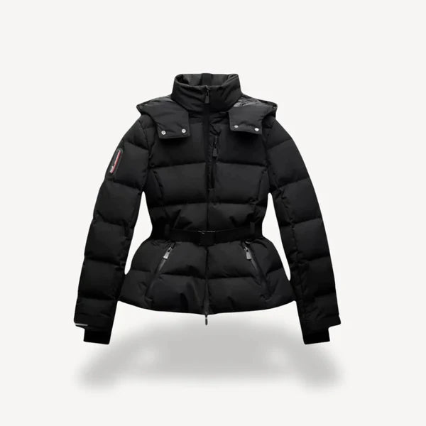Women’s belted winter puffer jacket – women