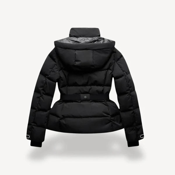 Women’s belted winter puffer jacket – women