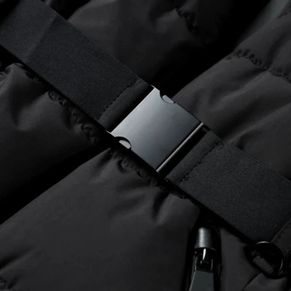 Women’s belted winter puffer jacket – women