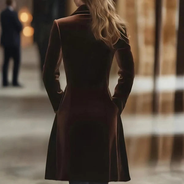 Women’s contrast trim long overcoat – women