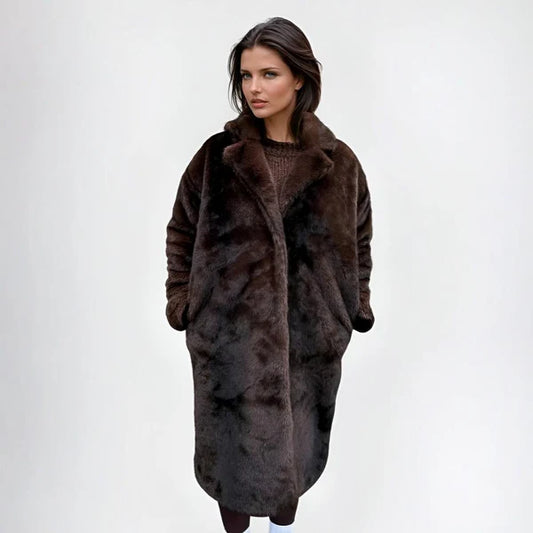 Women’s faux-fur long winter jacket – women