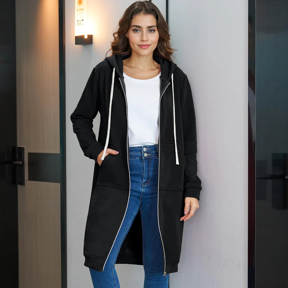 Women’s oversized fleece jacket with hood – women