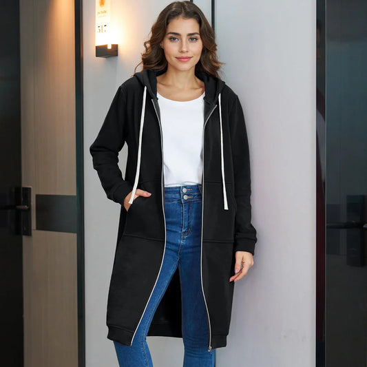 Women’s oversized fleece jacket with hood – women