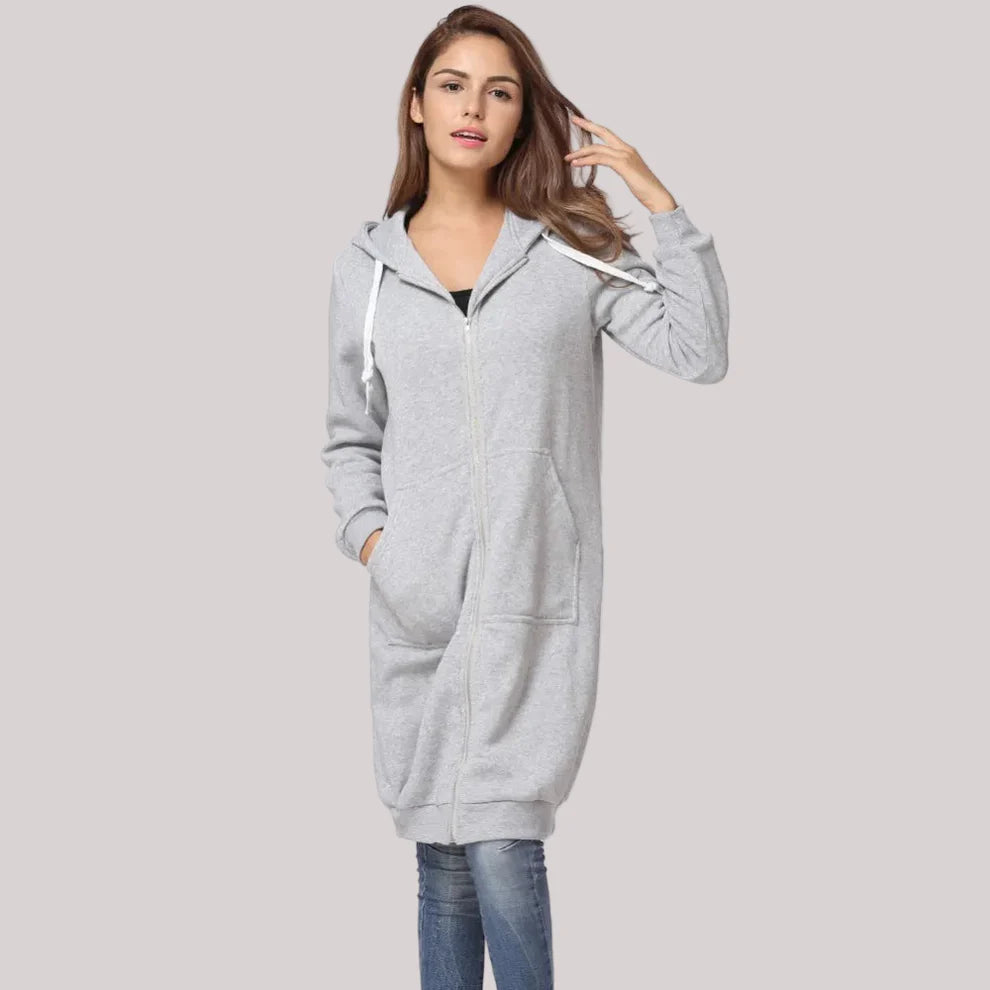 Women’s oversized fleece jacket with hood – women
