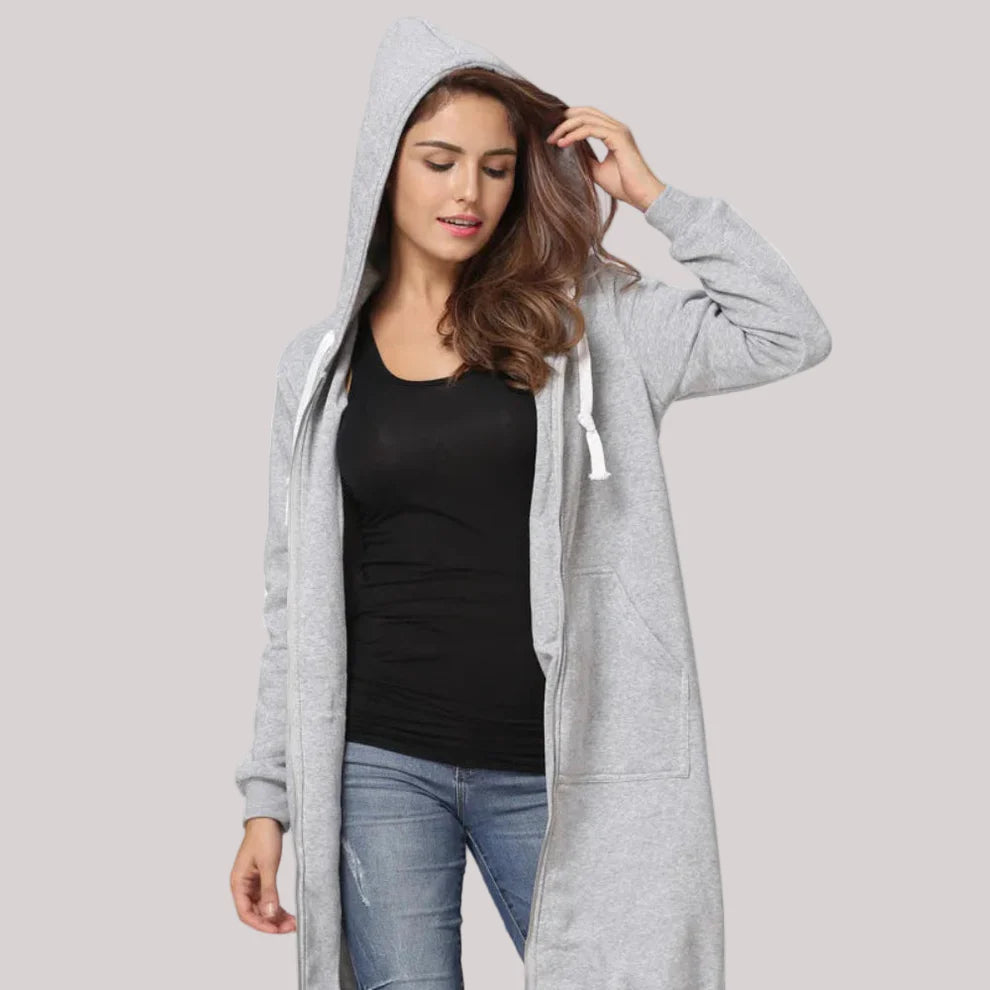 Women’s oversized fleece jacket with hood – women