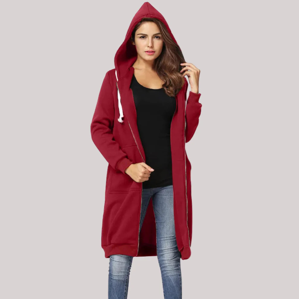 Women’s oversized fleece jacket with hood – women