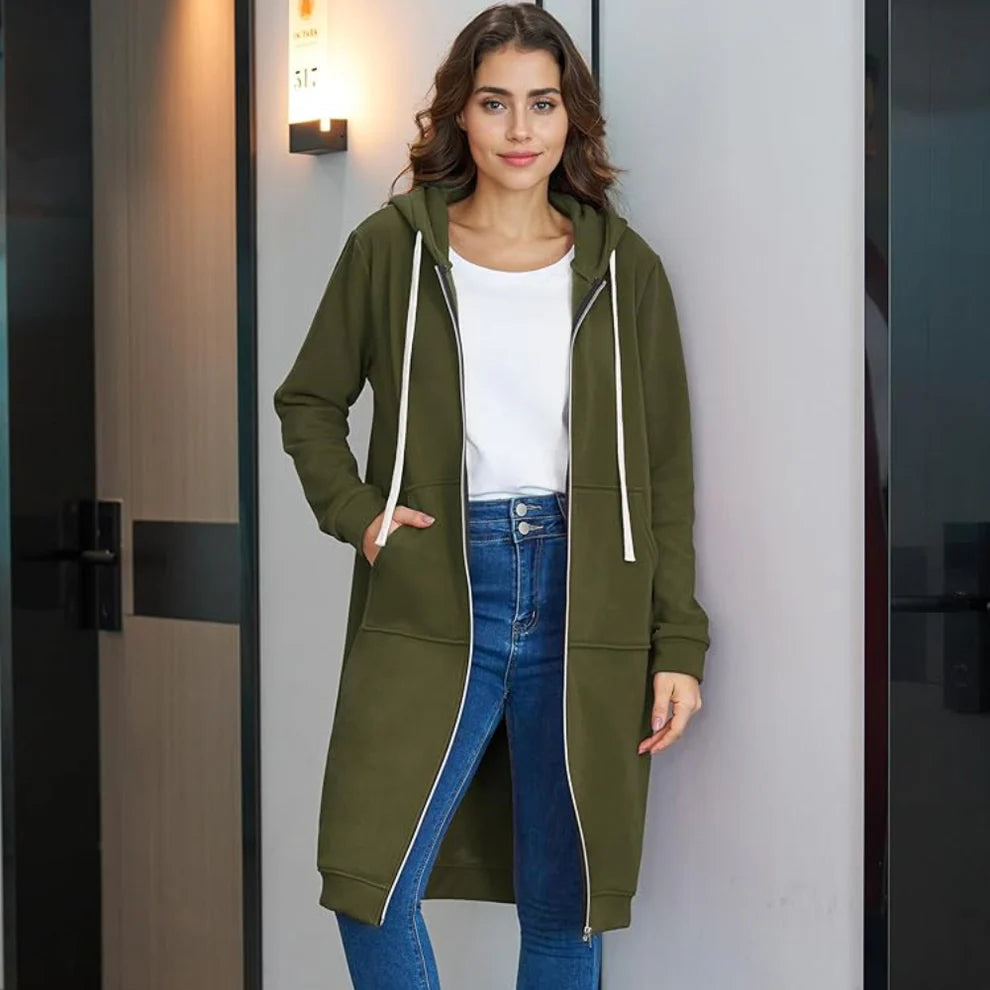 Women’s oversized fleece jacket with hood – women