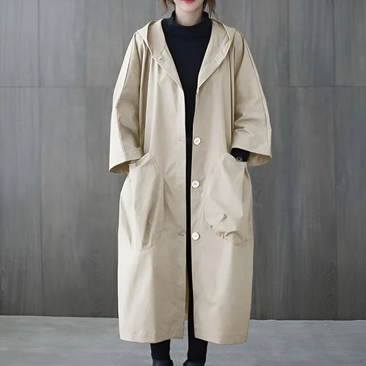 Women’s oversized hooded long overcoat – women