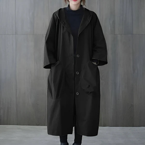 Women’s oversized hooded long overcoat – women