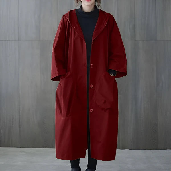 Women’s oversized hooded long overcoat – women