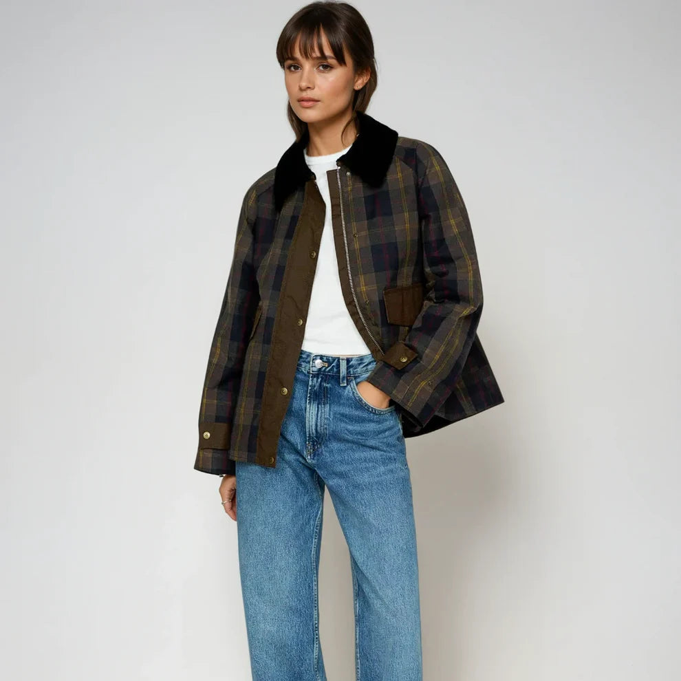 Women’s plaid chore coat oversized – women