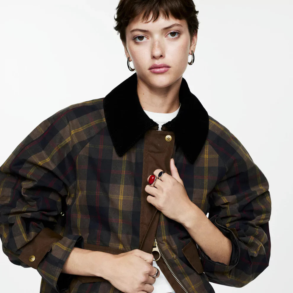Women’s plaid chore coat oversized – women