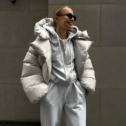 Women’s stylish waterproof oversized puffer jacket – women