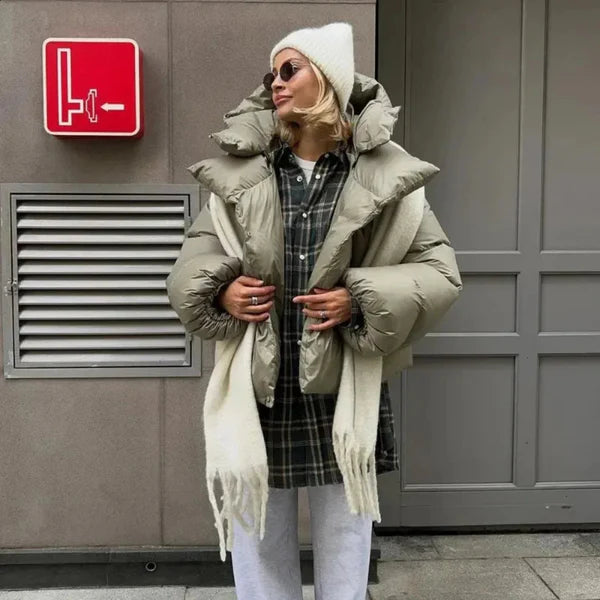 Women’s stylish waterproof oversized puffer jacket – women