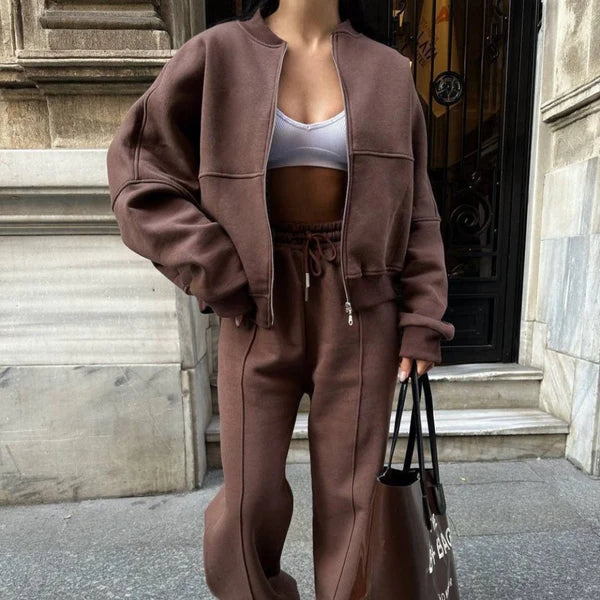 Women’s tracksuit set cozy sweater & pants – women