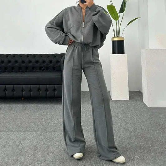 Women’s tracksuit set cozy sweater & pants – women