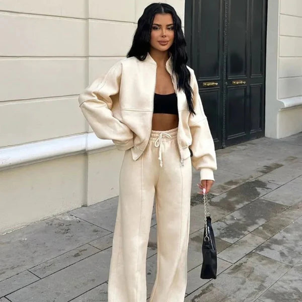 Women’s tracksuit set cozy sweater & pants – women