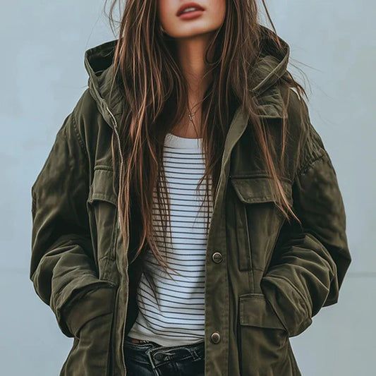 Women’s utility parka snow jacket with hood – women