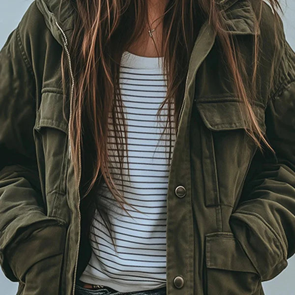 Women’s utility parka snow jacket with hood – women