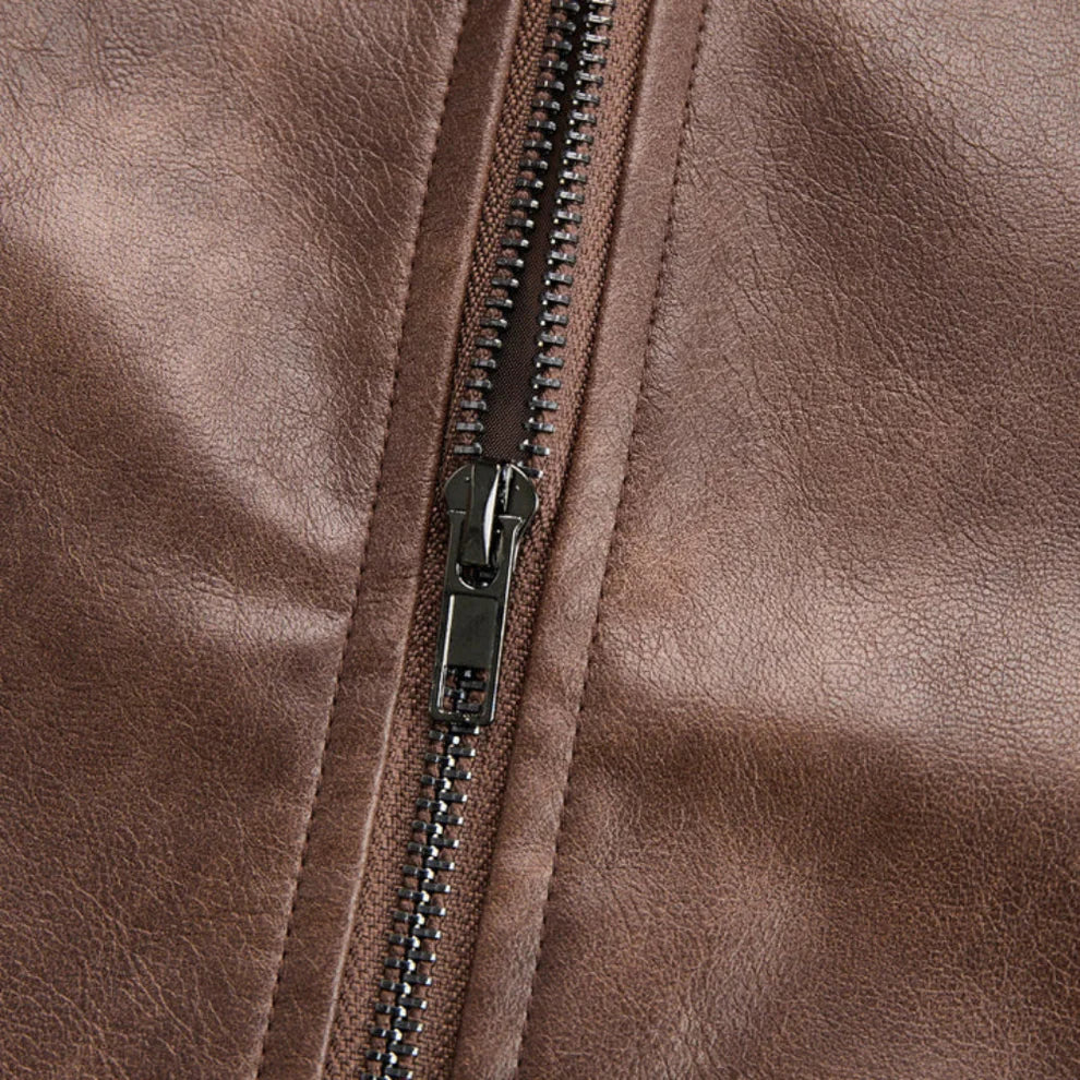 Women’s vintage biker faux-leather jacket – women