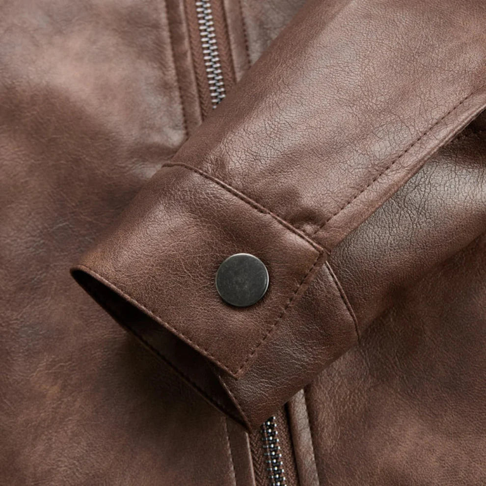 Women’s vintage biker faux-leather jacket – women