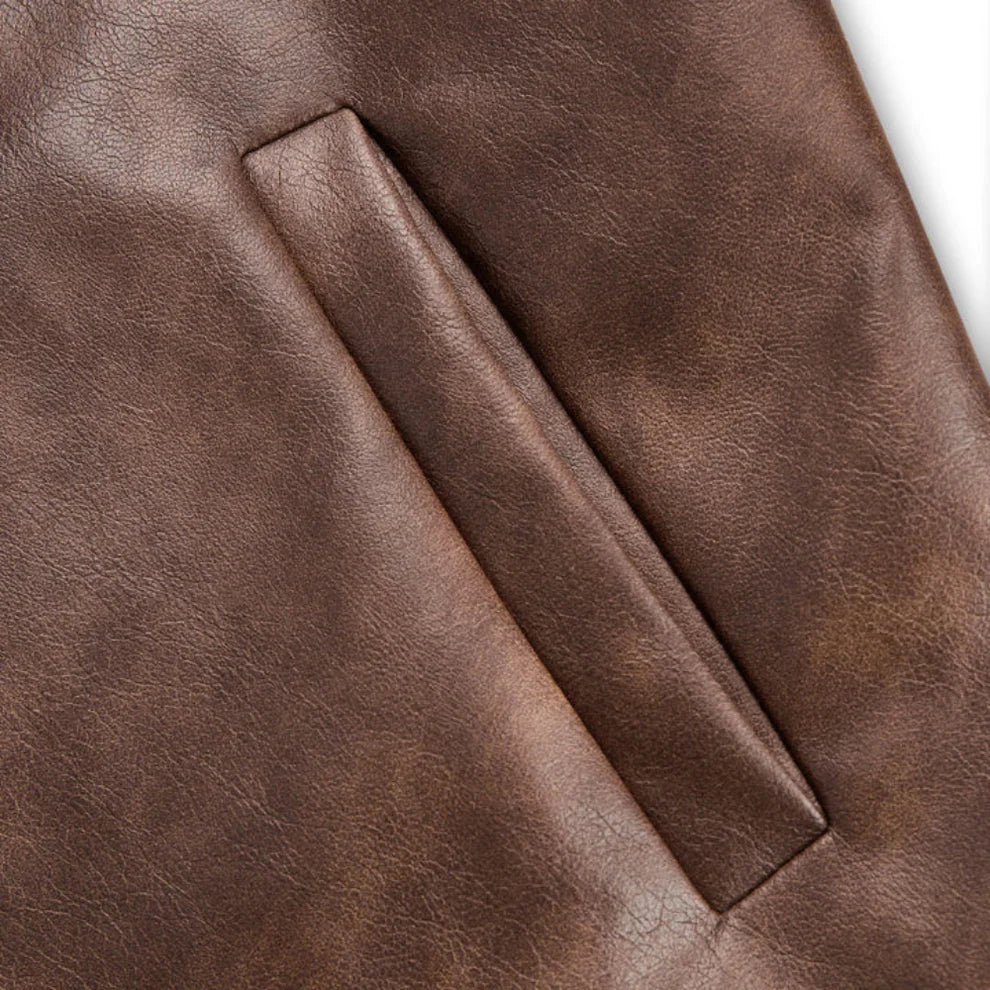 Women’s vintage biker faux-leather jacket – women