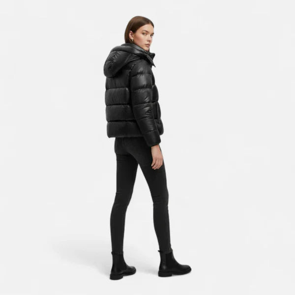 Women’s winter puffer jacket ultralight with hood – women