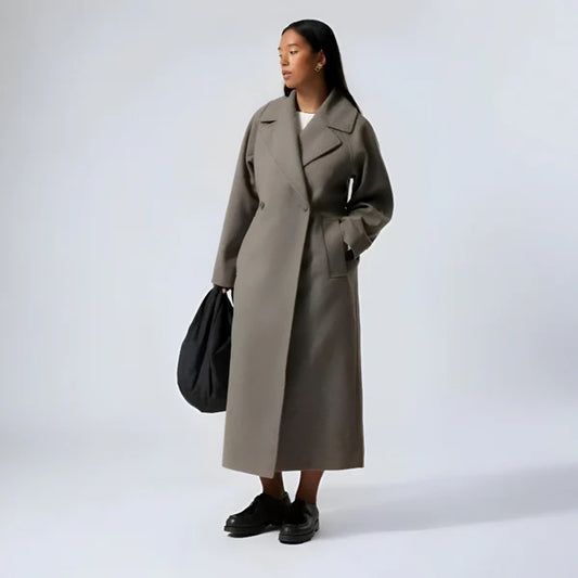 Women’s oversized long wool coat casual chic – women