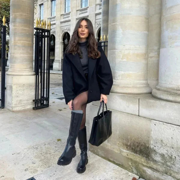 Women’s oversized wool coat trendy fall – women