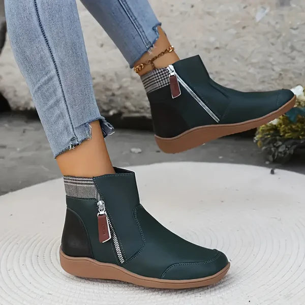 Women’s warm casual ankle boots with zipper – women