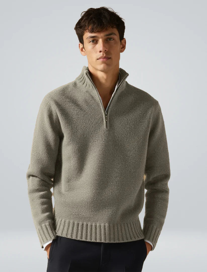 Anton luxurious half-zip sweater – men