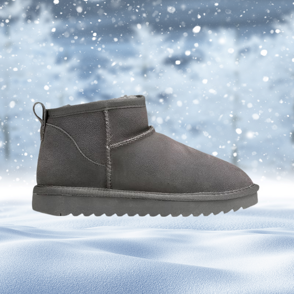 Alva - short winter ankle boots made of matte genuine leather