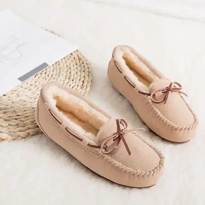 NIMA Damespantoffels in bruine bontstijl antislip