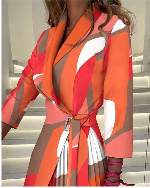 NIMA Herfst stijl print dames blazer jurk