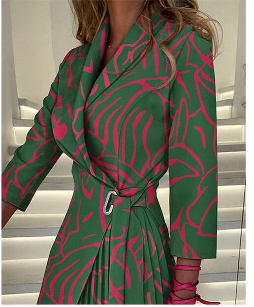 NIMA Herfst stijl print dames blazer jurk
