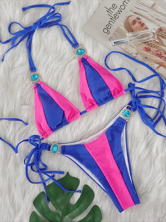 NIMA splicing juweel embelish diamant brazilian bikini