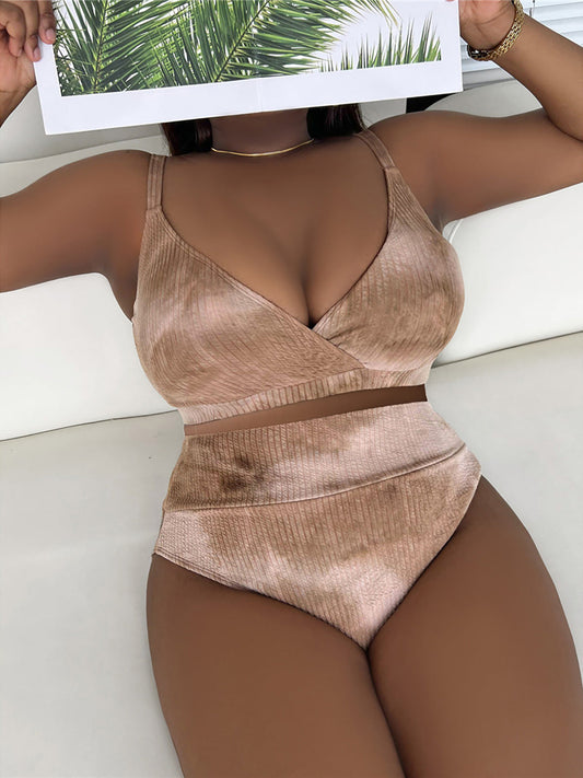 NIMA blauw gevoerde v-hals bikini grote maten
