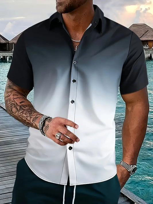 NIMA button-down overhemd met korte mouwen voor lente/zomer