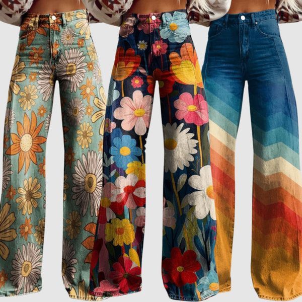 Wide - patterned trousers