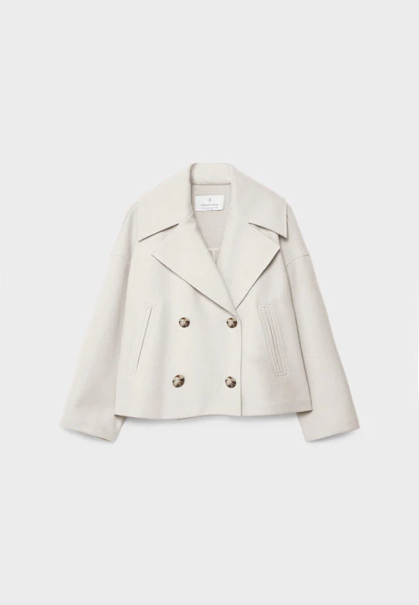 Short double-breasted coat for women – modern & structured look