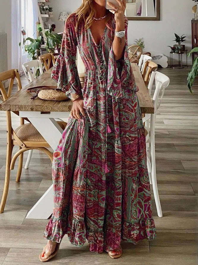 NIMA Zomerdroom Boho Maxi Jurk