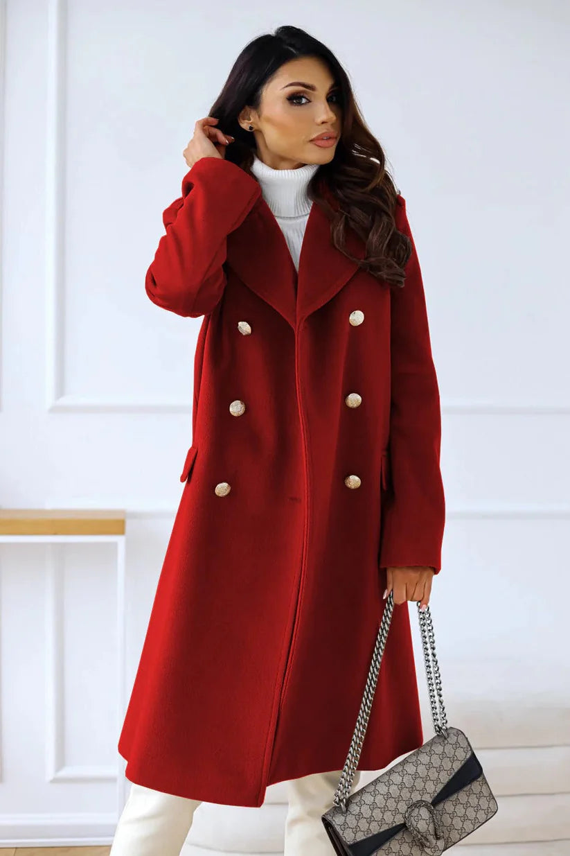 Clara – long wool coat with lapel collar and tailored cut