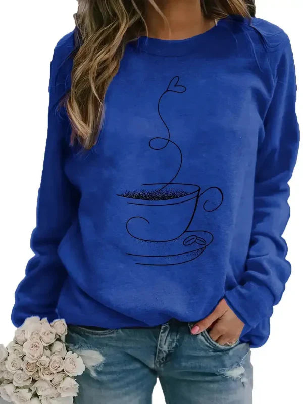 Maja – crewneck sweatshirt with coffee cup graphic print