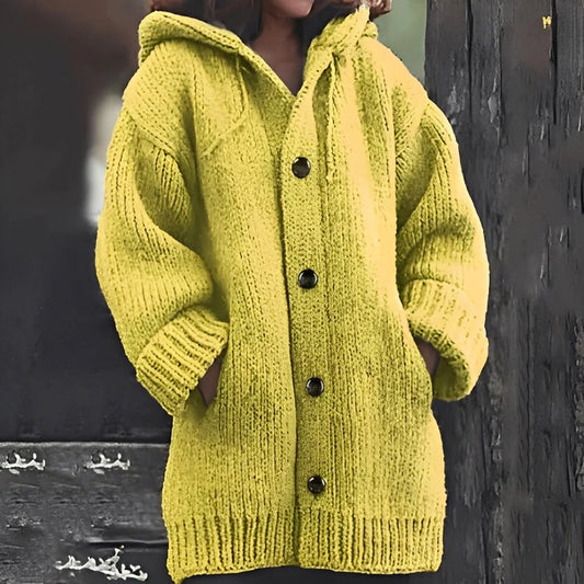 Jaqueline – cozy cardigan with hood and pockets