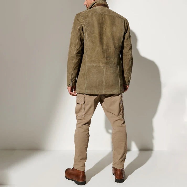 Henrik – classic suede jacket with button placket and elegant cut