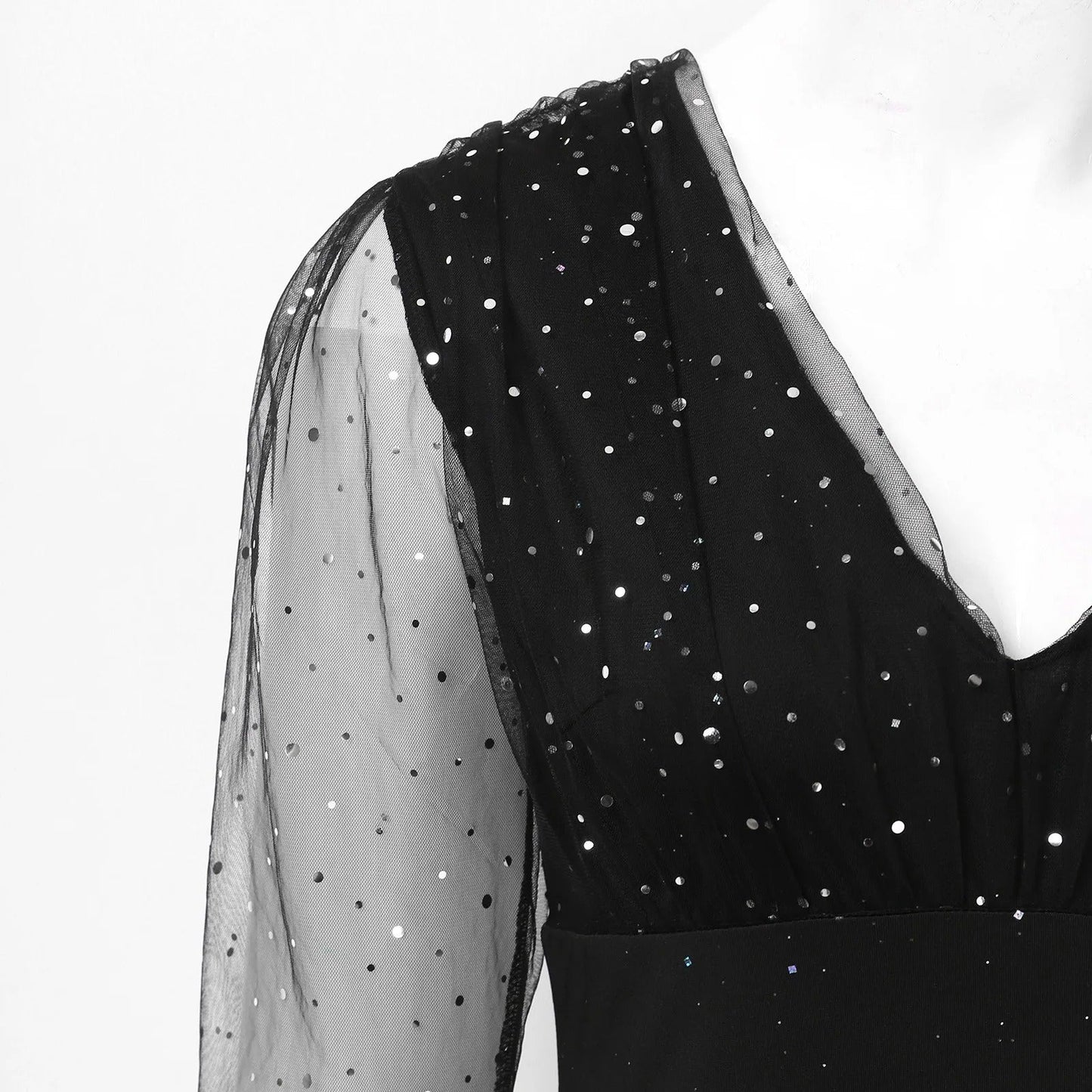 pleated satin cocktail dress Whiteh V-neck glitter dress