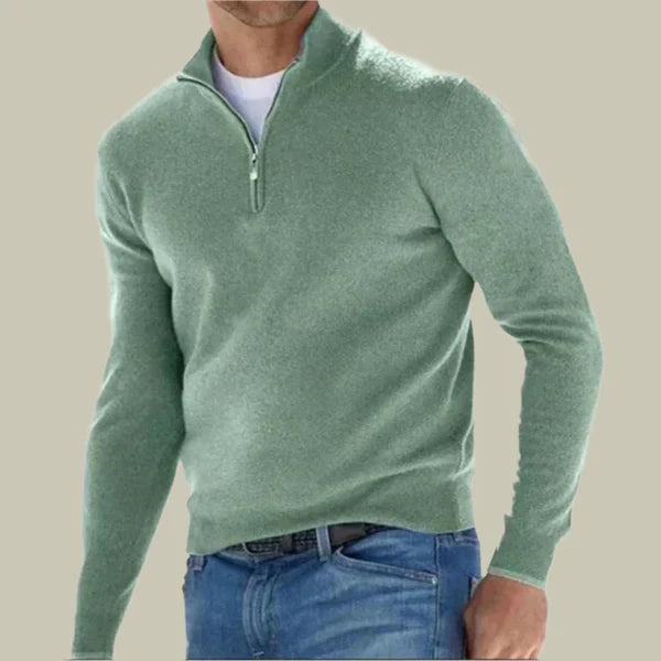 Malte – classic polo sweater with zippered collar