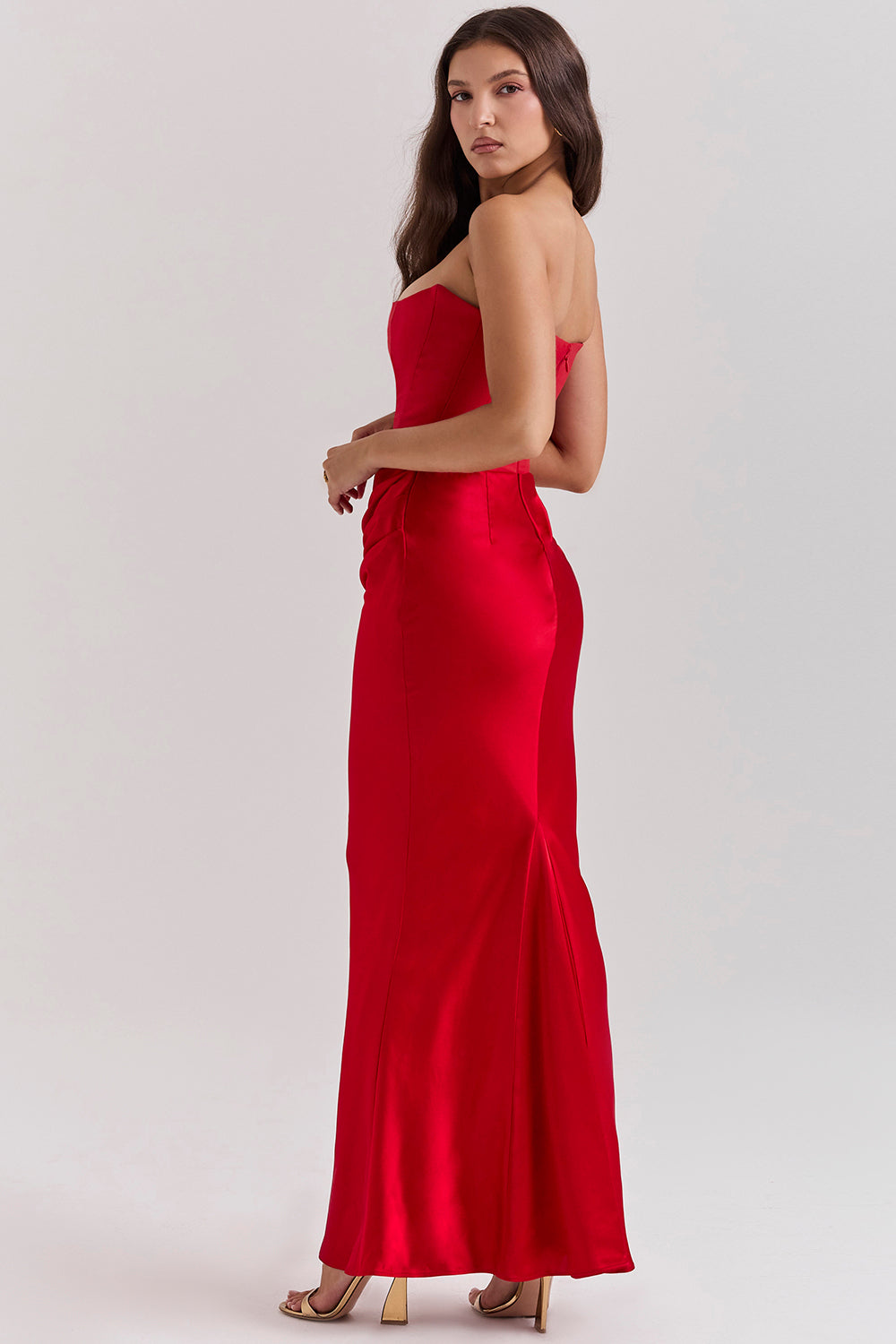 NIMA Elegant strapless korset maxi jurk